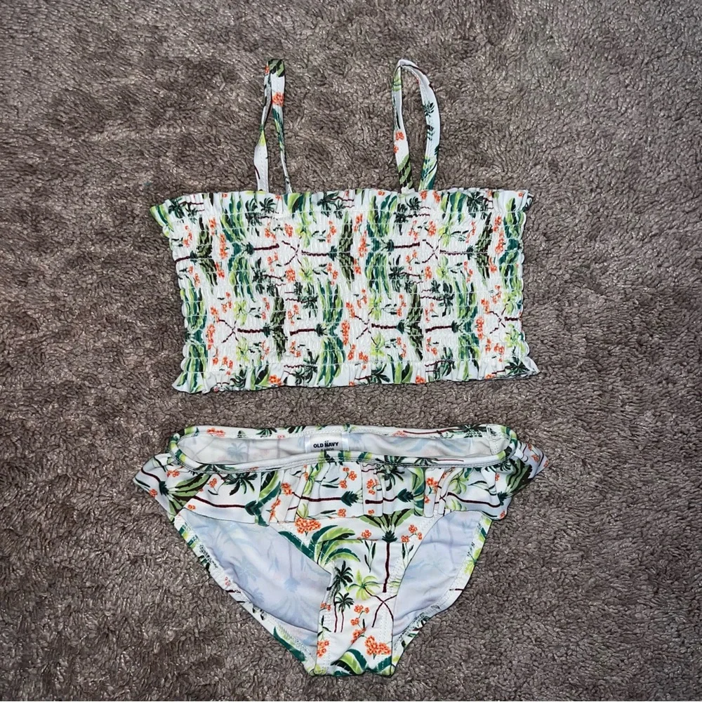 Old Navy Ruched Bikini Toddler Tropical Two Piece Size 5T